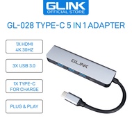 Glink GL-028 Type C 5 in 1 Adapter with HDMI x1 / USB 3.0 x3 / USB-C PD x1