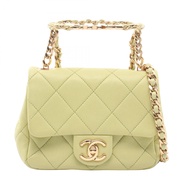 【二手】香奈兒 (Chanel) 迷你絎縫TOP雙肩包 AS3748 淺綠色羊皮（綿羊皮）迷你TOP手提雙肩包