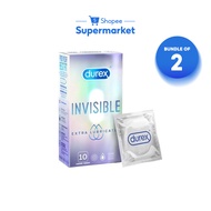 [Bundle of 2] Durex Durex Invisible Condoms Extra Lubricated (10s)