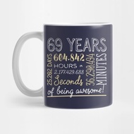 Birthday Gift-69 69 Years Become Extraordinary in Clock & Seconds Coffee Cup