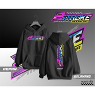 jaket sweater hoodie ninja stroke 2 tak m l xl 2xl 3xl 4xl 5xl jumbo - hitam xl