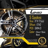 Lenso 5 Spokes 17 X 7.5JJ 5X114.3 Silver/ Gloss Black