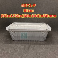 TAPAU -  [ 4571-P ] 5 PCS ALUMINIUM FOIL TRAY WITH LID 4571-P ( RECTANGULAR )