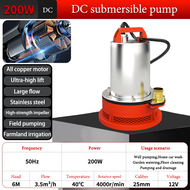 12V DC Submersible Water Pump Household Stainless Steel Solar Garden Farm Ranch