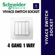 Schneider Vivace 1 Gang 2 Gang 3 Gang 4 Gang 2 Way Switch SIRIM Approved Wall Light Switch