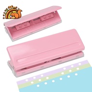 Non-Slip Base 6-Hole Adjustable Metal Punch-for A4/A5/A6 Paper, 6-Ring Binder Puncher Included with 