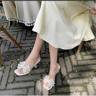 Women's High Hills Mika Glossy Glitter Ribbon Sandals 04