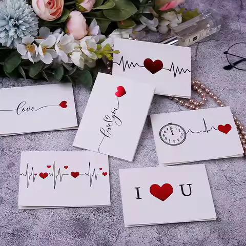 1 Set Gold Love Greeting Card Love Flowers Gift Creative Card Qixi Valentine's Day Gift Thank You Ca
