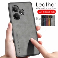 Casing Realme GT Neo6 SE Sheepskin Leather Phone Case For Realme GT Neo 6 SE 5SE Neo5 Neo3 Neo2 5G Case Soft TPU Silicone Full Protection Back Cover GTNeo6SE Shell