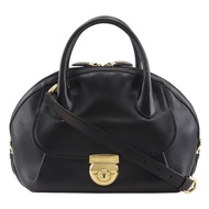 กระเป๋าถือ Salvatore Ferragamo รุ่น Fiamma GF-21E770 กระเป๋าสะพายไหล่ 2 ทาง หนังลูกวัวสีดำ กระเป๋าสะ