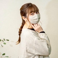 和柄 點點 米色 手工立體口罩 可洗滌 日本製純棉二重紗布 成人