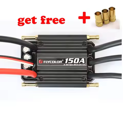 Flycolor 150A 120A 90A 70A 50A Brushless ESC Speed Control Stand 2-6S Lipo BEC 5.5V/5A for RC Boat F