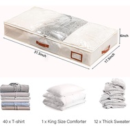 2 Pack Underbed Storage Box, Under Bed Clothes Organizer Foldable Storage Bag, 31.5" L x 17.5" W x 6