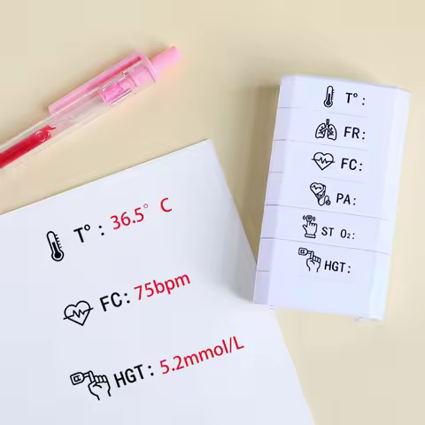 Nurse Stamp Daily Vital Sign Monitoring For Routine Patient Health Check Recording Heart Rate Blood 