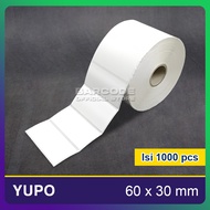 Yupo Sticker Label 60x30mm / 60 x 30 / 60x30 mm 1 Line Contains 1000 Pcs