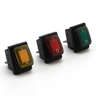 Waterproof KCD4 Rocker Switch Waterproof 2/3 Gear 4 Feet with Light Rocker Switch Large Silver Conta