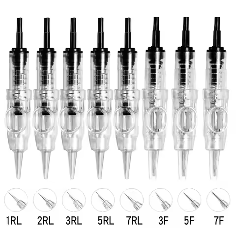 10/20/50/100Pcs Sterile Lips Tattoo Cartridge Needles 1RL/2RL/3RL/5RL/7RL/3F Eyebrow Tattoo for Perm
