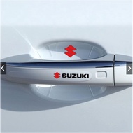 SUZUKI Logo Car Door Handle Protective Transparent Car Bowl Sticker Waterproof 8pcs