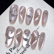 10PCS Handmade Wearable Nail Art Fake Nails, Hand Painted Nails, Festival Nails,Press On Acrylic Nai