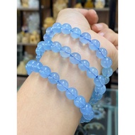 Aquamarine ring for wood and water elements, bead size 9mm