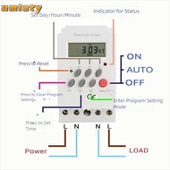 UMISTY Digital Timer, LED 220V Timer Switch, Portable 110V 12V 25A Electrical Device Timer Electrici