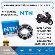 YAMAHA NVX 155CC NTN ENGINE BEARING SET X 8PCS 100% ORIGINAL 6305 6204 6302 6303 6301 6200