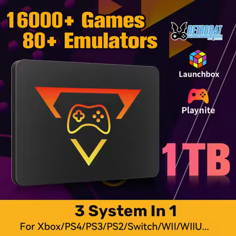 PlayZone 1TB Portable External Game SSD Handheld Game Console For Xbox/PS4/PS3/PS2/Switch Built-in 1
