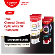 Colgate Optic White O2 Toothpaste 85g Twin Pack + Colgate Total Toothpaste Twin Pack