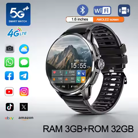 2026 4G/5G Smart Watch 1.6 inches 480*480 AMOLED Screen 950mAh Battery 200W Camera GPS Health Monito