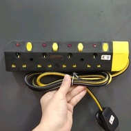 SIRIM 4Way 2Meter Extension Trailing Socket 3Pin Plug Adapter Cord With Indicator Light
