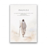 Wall Art Inspirational Christian Bible Verses Wall Art - Psalm 23:3 Jeremiah 29:11 Psalm 91:2 Poster