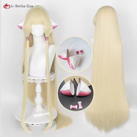 Anime Chobits Chi Cosplay Wig 120cm Milk Golden Wigs Chii Cosplay Anime Cosplay Wig For Women Heat R