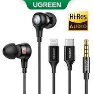 UGREEN Stereo Bass Headphone In-Ear 3.5mm Earphone Type C Lightning Wired Earphones Metal HiFi Stere