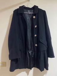 Betty’s 專櫃長版黑色大衣（50%羊毛）