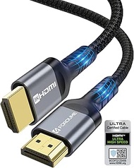 FOROUME Ultra High Speed 10K 8K 4K HDMI Certified, 48Gbps Braided HDMI 2.1 Cable 2M, Support Dynamic HDR, eARC, Dolby Atmos, 8K@60Hz, 4K@120Hz, PS5, Xbox Series X, Compatible with TV/Monitor and More