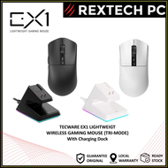 REXTECH TECWARE EX1 Light-Weight Wireless Gaming Mouse TRI-Mode w/ RGB Charging Dock 26k DPI BT5.0 U