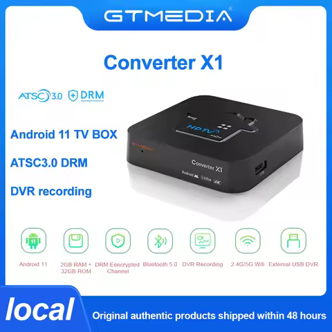 GTMEDIA X1 Android 11 4K HD TV BOX 2+32GB Support Digital Terrestrial Signal ATSC3.0 DRM Channel Set