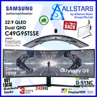 (ALLSTARS : We are Back / 10.10 / 11.11 Promo) (*Next Day Delivery*) Samsung Odyssey G9 C49G95TSSE 49 inch DQHD Monitor With 1000R Curved Display / 32:9 / 240Hz / FreeSync Premium / G-Sync Compatible / PIP / PBP) (Warranty 3years with Samsung SG)