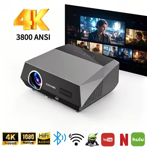 4K 3800 ANSI Projector Android Smart TV Auto Focus HI-FI WiFi6 Video Projector Native 1080P Full HD 