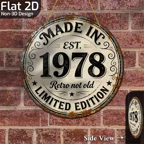 2D Flat - 2D Plane, 1pc, Vintage Metal Aluminum Decorative Sign (8'' X 8''), Started in 1978 - Over 