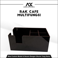 TISSUE HOLDER Straw Tissue Rack/ 3 in 1 Shelf/ Multifunctional Shelf/ 5 Slot Shelf/ Cafe Equipment/ 