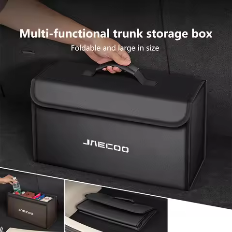 Car Leather Trunk Storage Box Foldable Carbon Fiber For CHERY JAECOO J7 J8 J5 2023 2024 2025 Auto Or