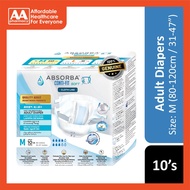 Absorba Conti-Fit Soft Adult Diapers Size M 10's (80-120cm / 31-47 inches)