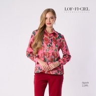 LOF-FI-CIEL Womans shirt Stained glass Rose เสื้อเชิ๊ตผู้หญิง แขนยาว สีชมพู FBAYPI