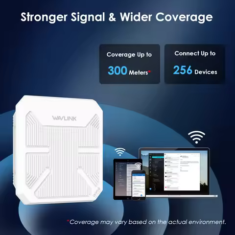 WAVLINK WiFi6 AX3000 Dual Band 2.4G 5G Long Range Outdoor WiFi Mesh Extender Outdoor AP with PoE IP6