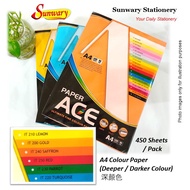 A4 Colour paper 450 Sheets - 80 gsm, IT 210 Lemon (Yellow) 深黄色 , ACE PAPER