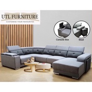 UTL N277 Sunno 5 Seater corner Sofa Set [Free 2 handle stool] [Can choose Water Resistance Fabric or Casa Leather]