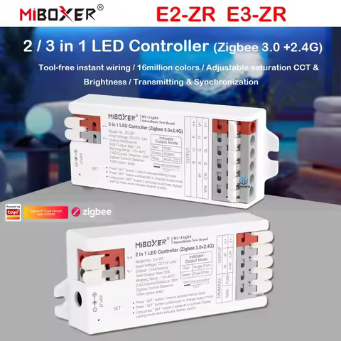 Miboxer E2-ZR E3-ZR 2 3 in 1 LED Controller Zigbee 3.0+2.4G Single color/Dual white/RGB/RGBW/RGB+CCT
