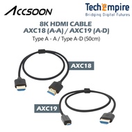 ACCSOON AXC18 / AXC19 8K HDMI CABLE TYPE A TO TYPE A / TYPE A TO TYPE D CABLE (50CM)