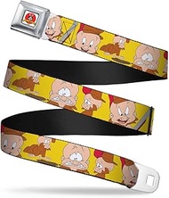 Men's Seatbelt Belt Elmer Fudd Kids, Expressions Yellow, 1.0" Wide-20-36 Inches